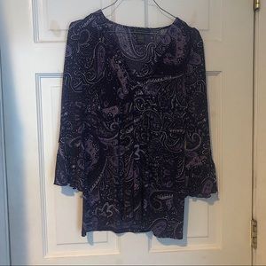 90s INC stretch blouse with long flared sleeves